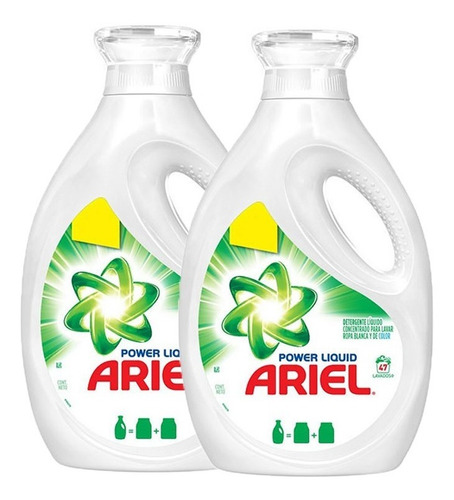 Pack 3 Botellas Detergente Ariel Power Liquid 1,9 Lt