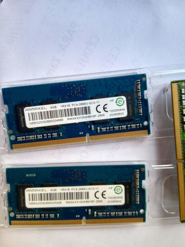 Memorias Ram So-dimm 4gb Ddr4 Para Laptops Pc4-2666v Y 2400t