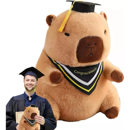 Muñeco Capibara Graduado De 35 Cm, Juguete De Peluche