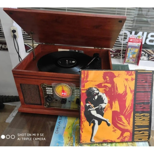 Imagen 4 de 7 de Vitrola Tocadisco 8en1 Acetato Vinilo Cd Casset Radio Usb Bt