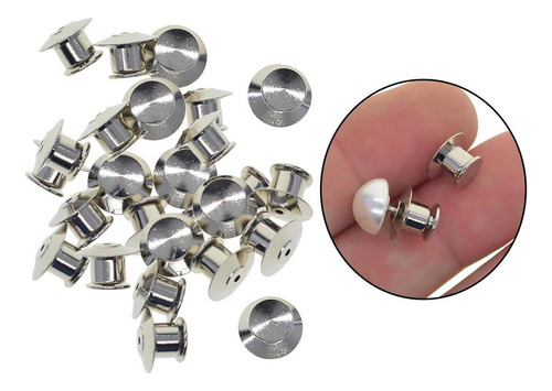 - W Para 24x Segurança Metal Pin Backs Travando Pin Keepers