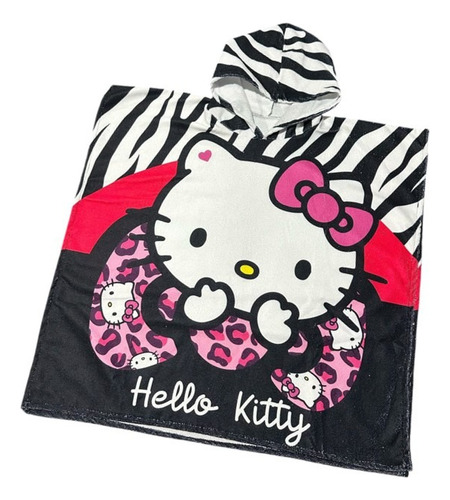 Toalla De Baño De Hello Kitty Moño Secado Rapido Microfibra Negro Kitty