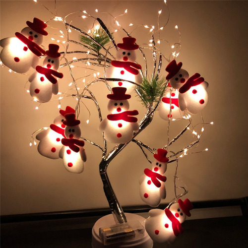 Decoración Navideña Con Forma De Muñeco De Nieve Led, Árbol,