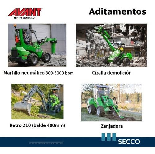 Imagen 11 de 13 de Minicargadora Articulada Multifunción Avant Nueva 850 Desde