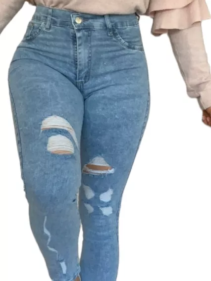 Jeans Jean Mujer Elastizados Tiro Alto Chupin Dama