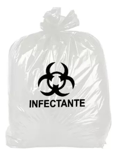 Saco Para Lixo Leitoso Residuos Infectantes 30 Litros C/100