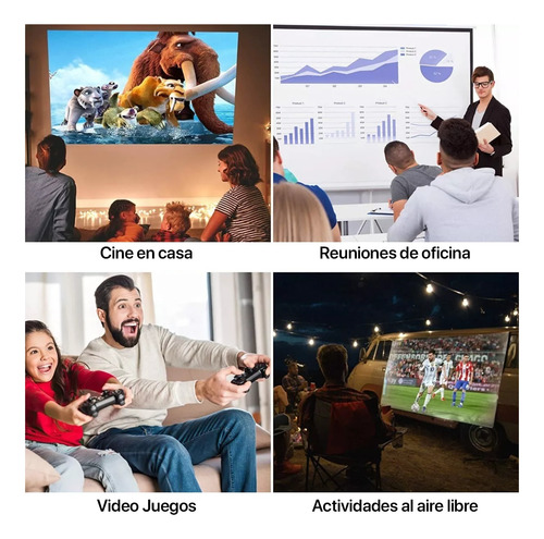 Proyector Smart Owlenz Sd500 Full Hd Más Ecran 120 Plomo