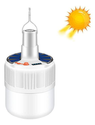 Foco Lampara Recargable Con Panel Solar Luz Led Portatil