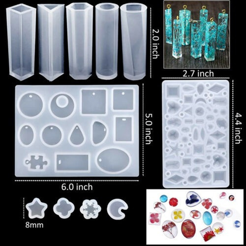 Cw 98pc Diy Jóias Resina Silicone Moldes Pingente
