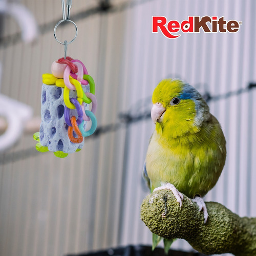 Imagen 2 de 3 de Juguete Colgante C/ Calcio Para Aves Pericos Loros Redkite