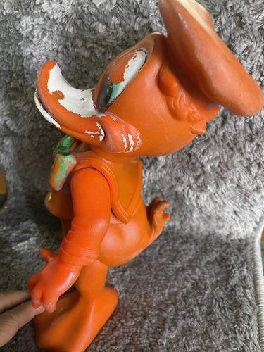 Boneco Do Pato Donald Na Cor Laranja,com Articulações Anos70 (Usado)