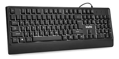 Mafiti Computadora Oficina Teclado Usb Con Cable 104 Teclas