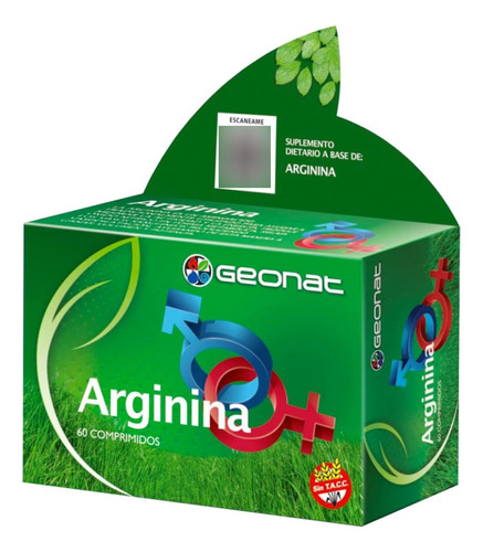 Geonat Arginina 60 Comp Energizante Físico Mental Natural