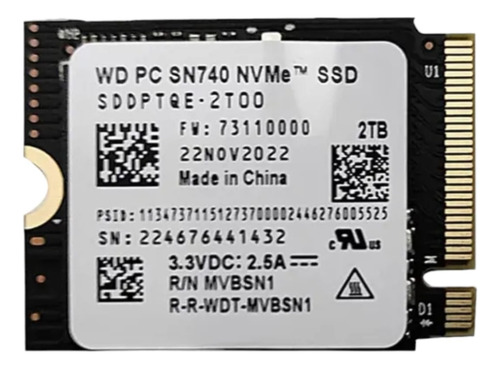 Disco Ssd M.2 Nvme Pcie 4.0 2tb 2230 Steam Deck Surface Pro Negro
