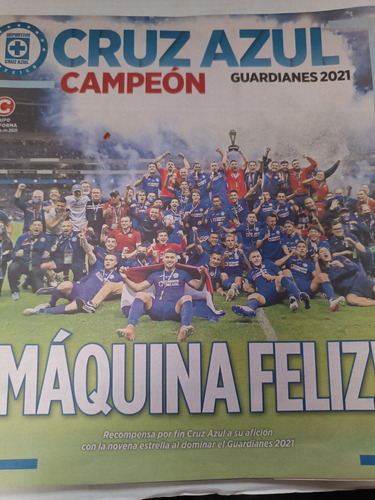 Periódico Grupo Reforma Cruz Azul Campeón 2021 (Usado)