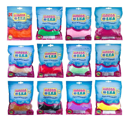 Massa De Eva 50g Massinha Modelar Slime Artesanato Brincar Cor Preta