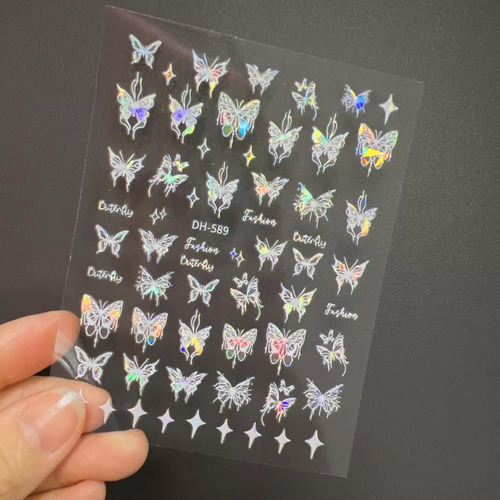 6 Pegatinas Para Decoración De Uñas Aurora Mariposa Dazzle