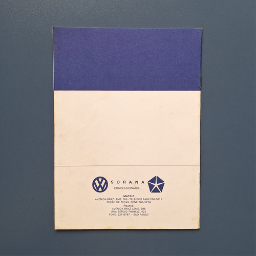 Pré Ordem De Serviço Vw Sorana Em Branco Anos 70 Ou 80. (Usado)