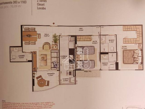 Apartamento Com 2 Dormitórios À Venda, 71 M² Por R$ 648.000,00 - Santa Rosa - Niterói/rj - Ap3845