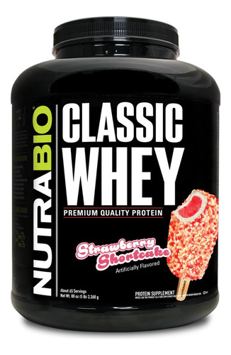 Classic Whey 100% Protein Pure - Nutrabio- 5 Lbs Sabor Strawberry Shortcake