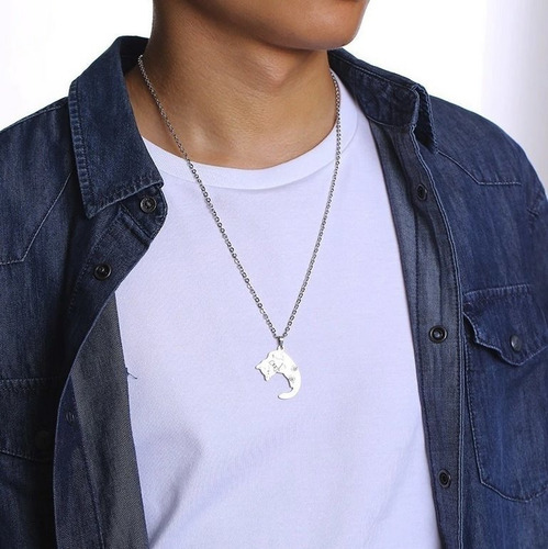 Collares Gatos Traviesos Acero Parejas Novios Mujer Hombre