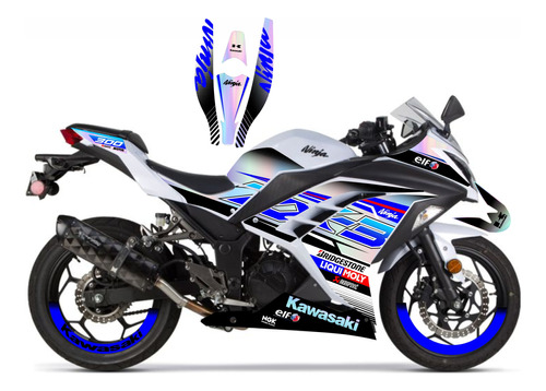 Calcomanias Ninja 300 Tronazol-neon  - Sticker Kit - 2024