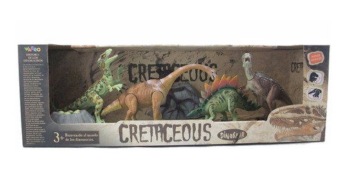 Dinosaurios Cretaceous T-rex 4 Figuras Playset 9 En Caja