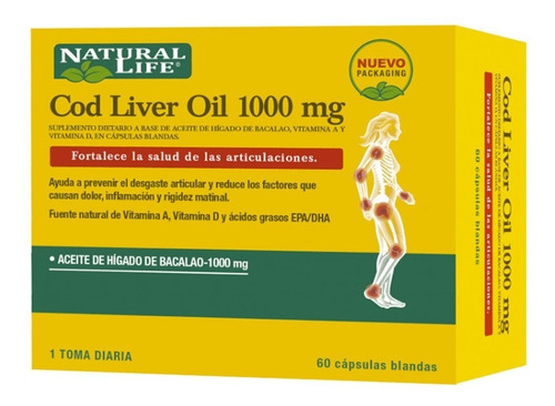 Natural Life Cod Liver Oil 1000mg Aceite Higado De Bacalao