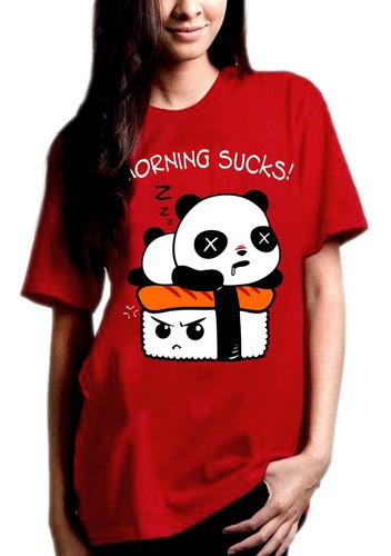 Imagem 1 de 4 de Camiseta Morning Sucks Panda Sushi - Malha 100% Algodão