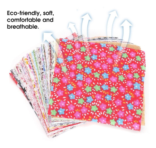 100 Piezas De Tela Estampada Floral Patchworks Algodón Cuadr