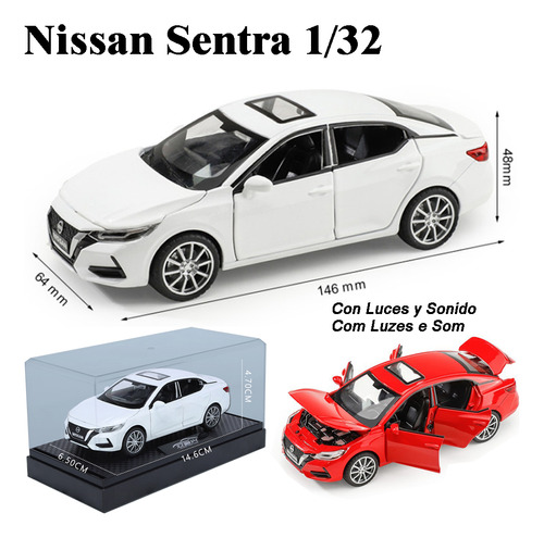 Nissan Sentra Miniatura Metal Coche Con Expositor Acrílico