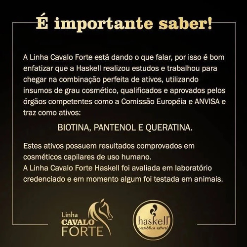 Imagem 2 de 3 de Mascara Cavalo Forte 500 Gr Haskell Hidratação De Cabelos
