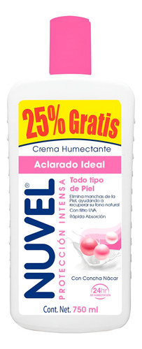 Crema Corporal Nuvel Aclarado Ideal Con Concha Nácar 750 Ml