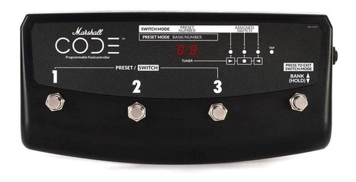 Pedal Marshall Pedl-91009 Foot Control 4 Botones Led Color Negro