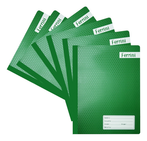 Cuaderno Profesional Raya Cosido 100 Hojas 6-pack Ferrini Color Verde