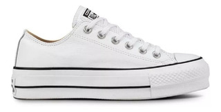 converse mujer blancas plataforma de cuero converse mujer blancas plataforma de cuero