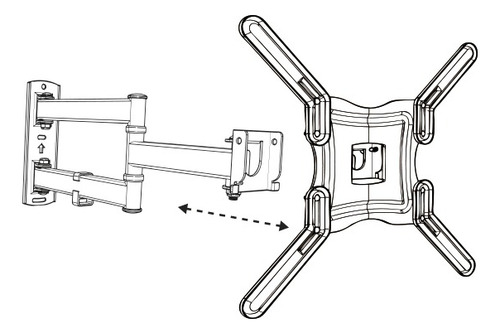 Imagen 5 de 7 de Soporte Móvil Tv Led 32 40 43 49 50 55 Brazo Doble Philco