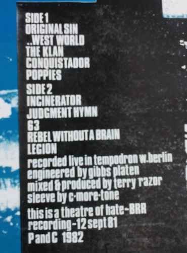 Lp Theatre Of Hate He Who Dares Wins Live Lp Importado (Usado)