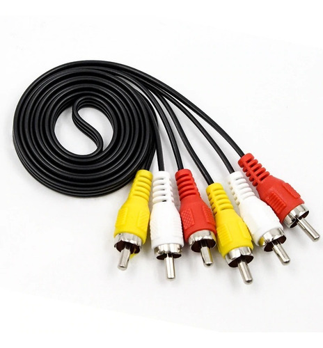 Imagen 1 de 1 de Cable Audio Y Video 3 Rca A 3 Rca 1,8 M