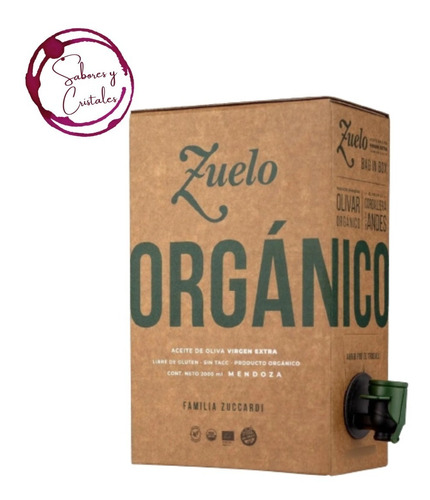 Aceite Zuelo Orgánico De Oliva Extra Virgen Pack 4x2 Litros 