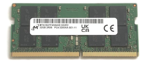 Micron Sodimm 32 Gb Ddrpcrx8 Mta16atf4g64hz-3g2 Memoria Ram