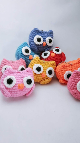 Buho De La Suerte Crochet - Amigurumi 6cm Llavero Varios
