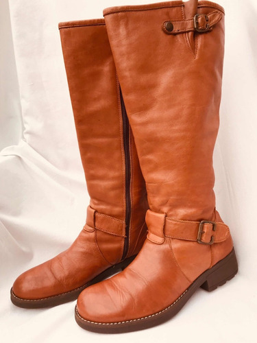 Bota Cuero Vacuno Acolchada 39 Impecable 1001zapatos
