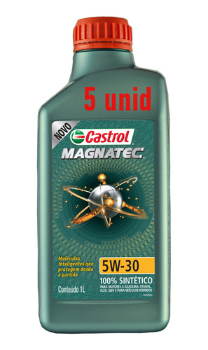 Kit Óleo Motor Castrol 5w30 Magnatec 100% Sintetico - 5 Unid