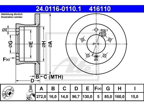 Disco Frenos Trasero Mb Sprinter 316 Cdi 2.7 2002/2006