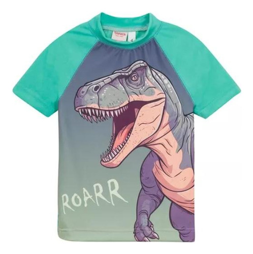 Remera Manga Corta Con Protección Uv 50 Dinosaurio Rex