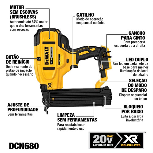 Clavadora Inalámbrica Dewalt 20v Max*, 18 Ga