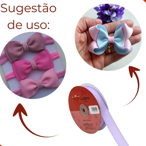 Fita De Gorgurão Para Laços 22mm Rolo Com 43 Metros - Cores
