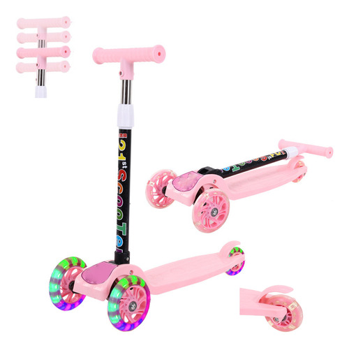 Patinete Infantil Plegable Ajustable Con Luz Led,scooter