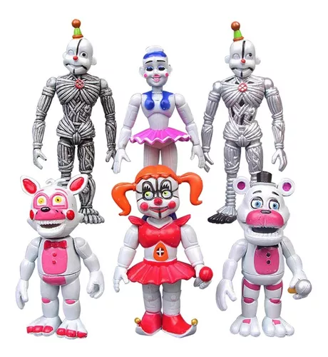 Kit 6 Bonecos Animatronics Five Nights At Freddy's Fnaf